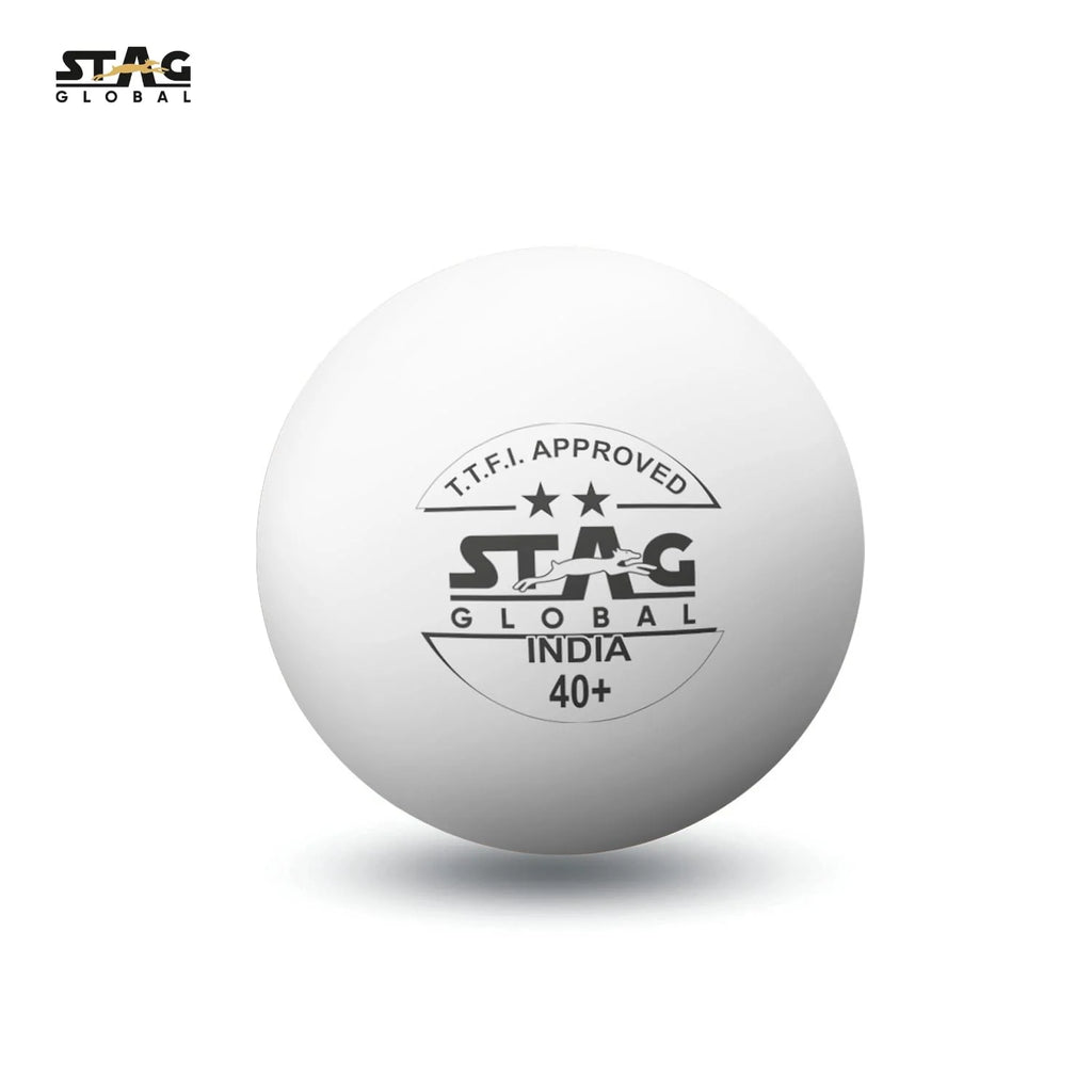 STAG 2 Star Plastic Table Tennis Ball White (Pack of 6)