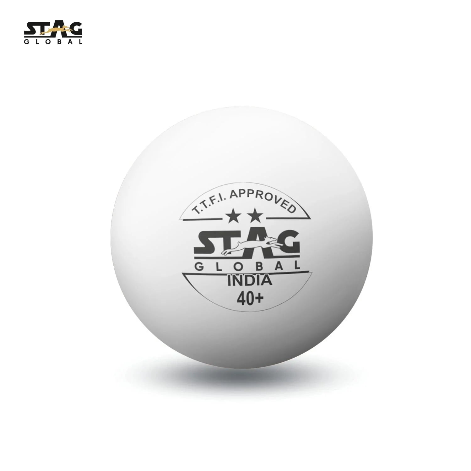 STAG 2 Star Plastic Table Tennis Ball White (Pack of 6)