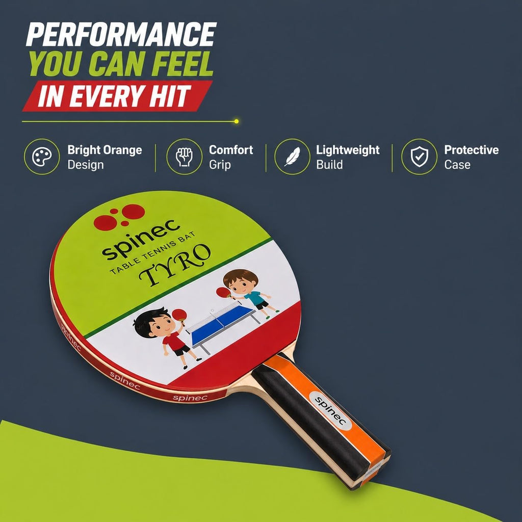 Tyro Table Tennis Bat Black Red (1 Racket)