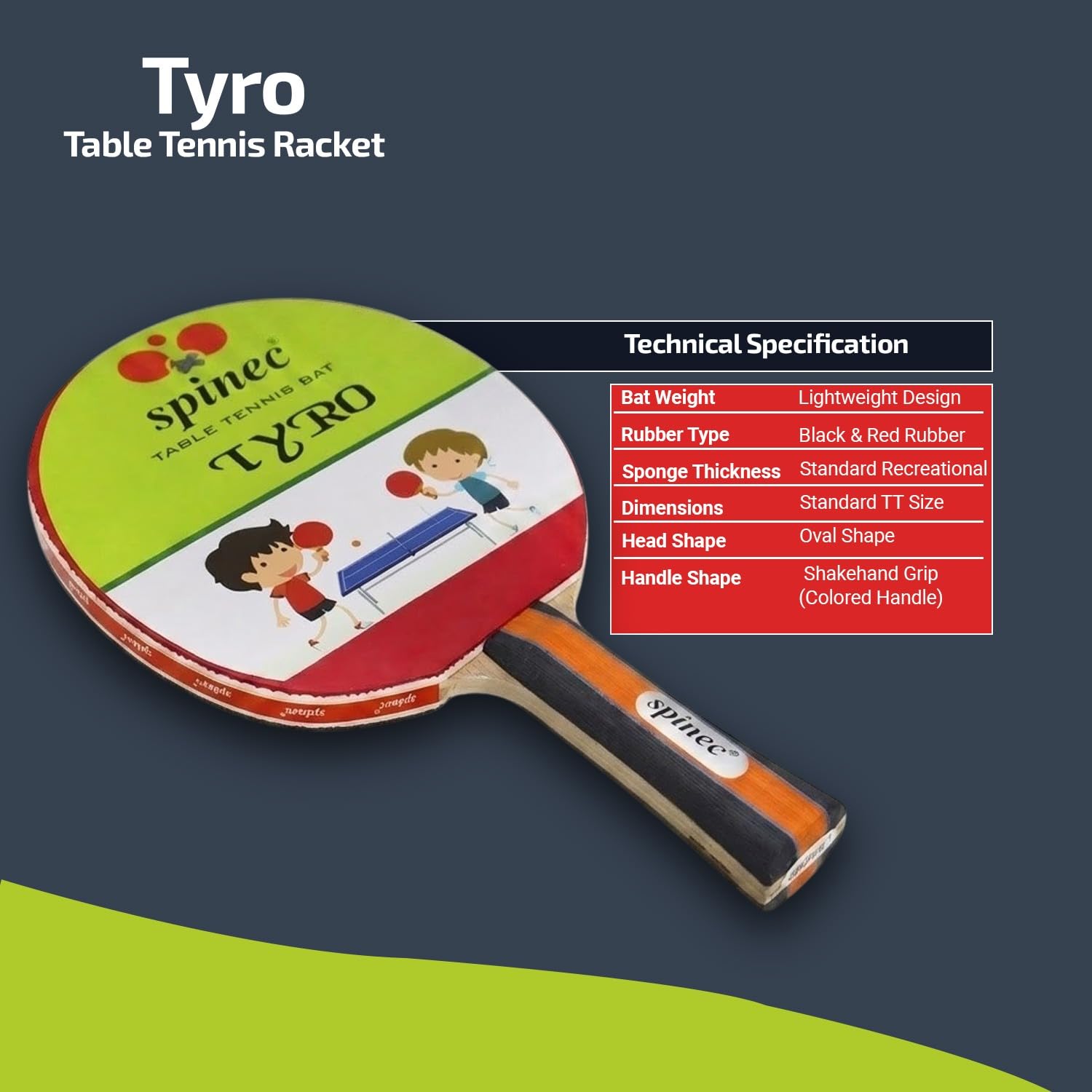 Tyro Table Tennis Bat Black Red (1 Racket) Secondary image