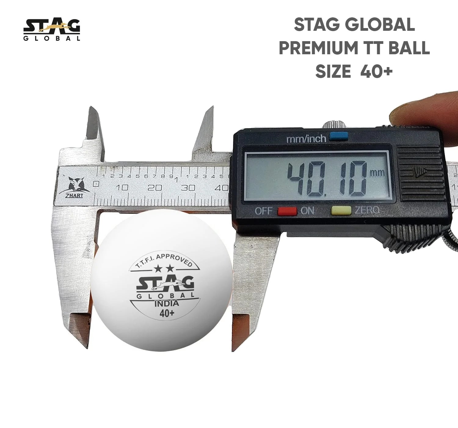 STAG 2 Star Plastic Table Tennis Ball White (Pack of 6)