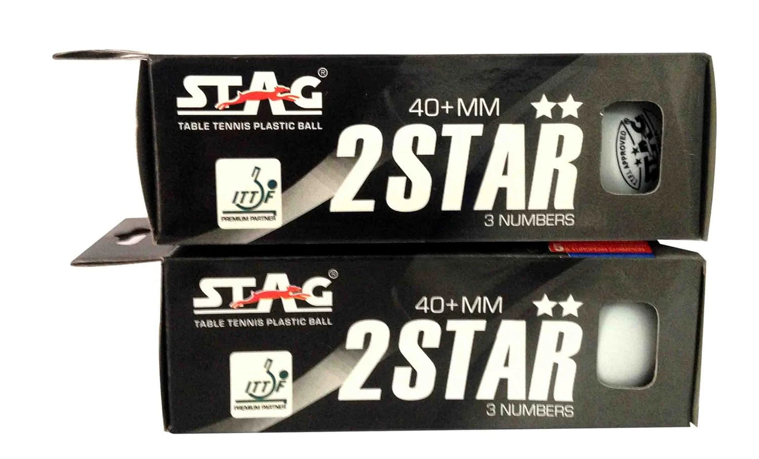 STAG 2 Star Plastic Table Tennis Ball White (Pack of 6)