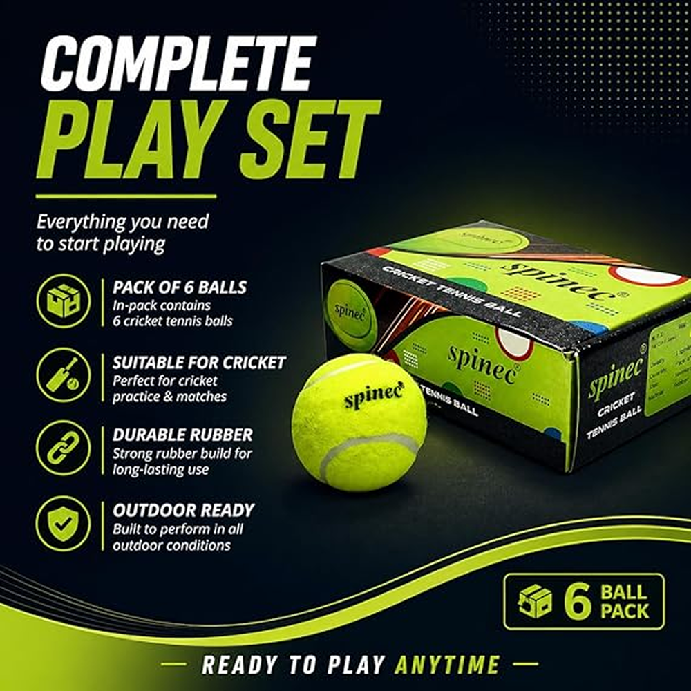 Cricket Tennis Balls Light (Pack of 6)