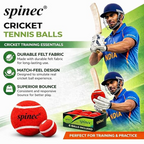 Heavy Cricket Tennis Ball (Red, Pack of 6)