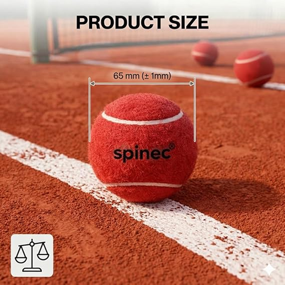 Heavy Cricket Tennis Ball (Red, Pack of 6)