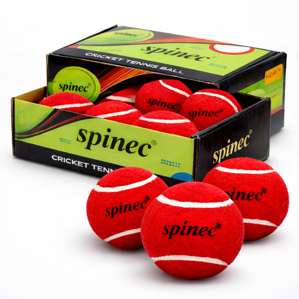 Heavy Cricket Tennis Ball (Red, Pack of 6)