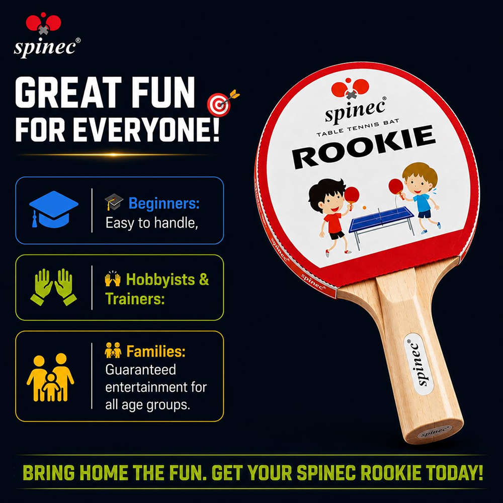 Rookie Table Tennis Bat Red (1 Racket)