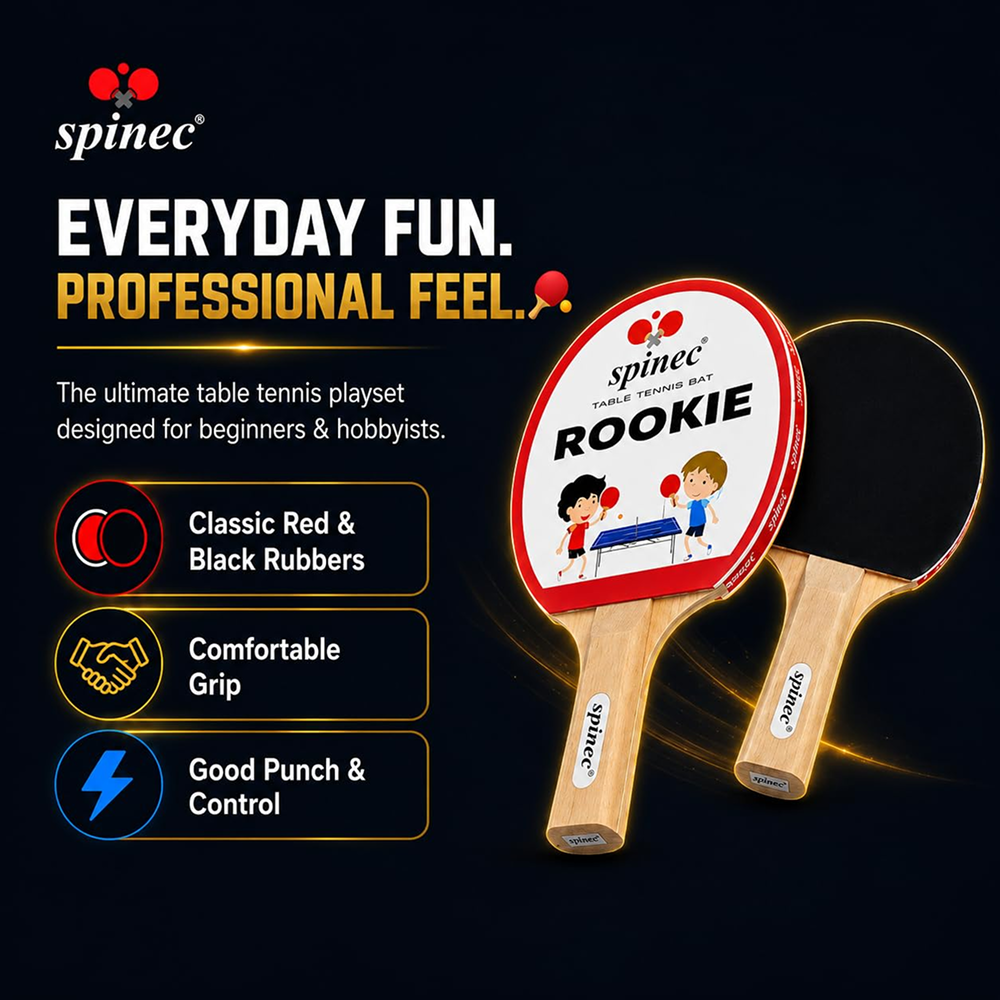 Rookie Table Tennis Bat Red (1 Racket)