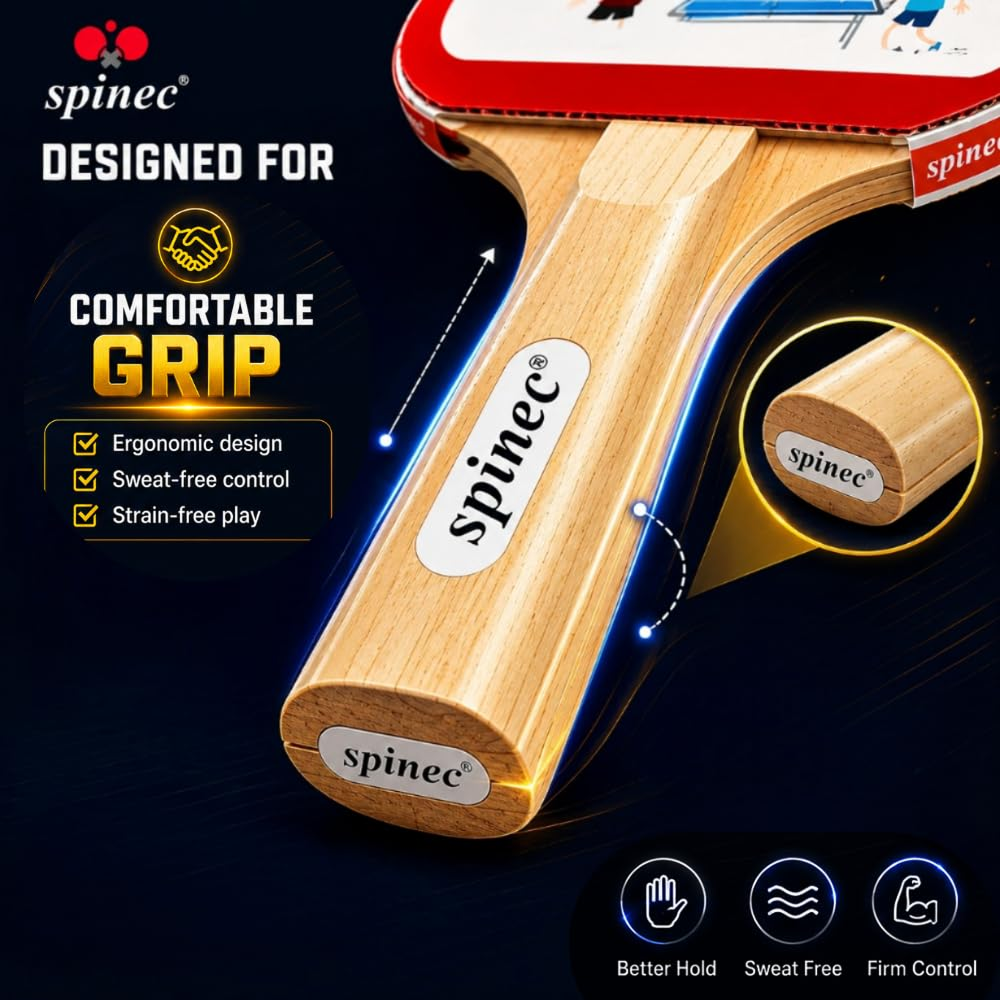 Rookie Table Tennis Bat Red (1 Racket) Secondary image