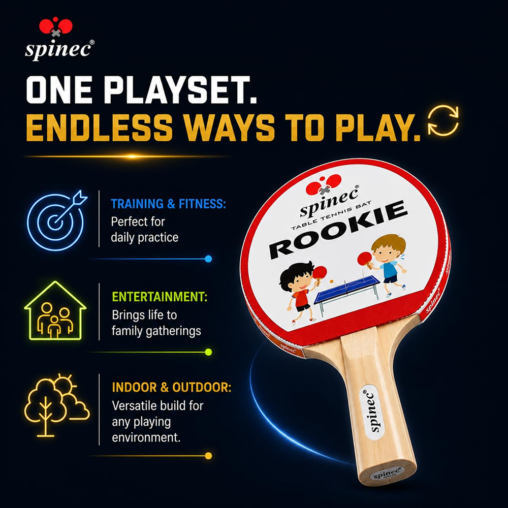 Rookie Table Tennis Bat Red (1 Racket)