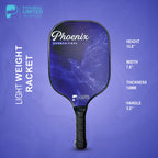 PICKLEBALL UNITED Phoenix Carbon Fiber Pickleball Paddle