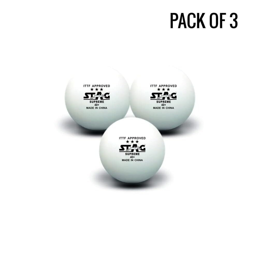 STAG 3 Star Supreme Table Tennis Plastic Ball (Pack of 3 White) Secondary image