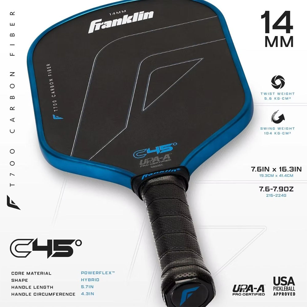 Franklin Pickleball C45° Carbon Fiber Paddle - Blue