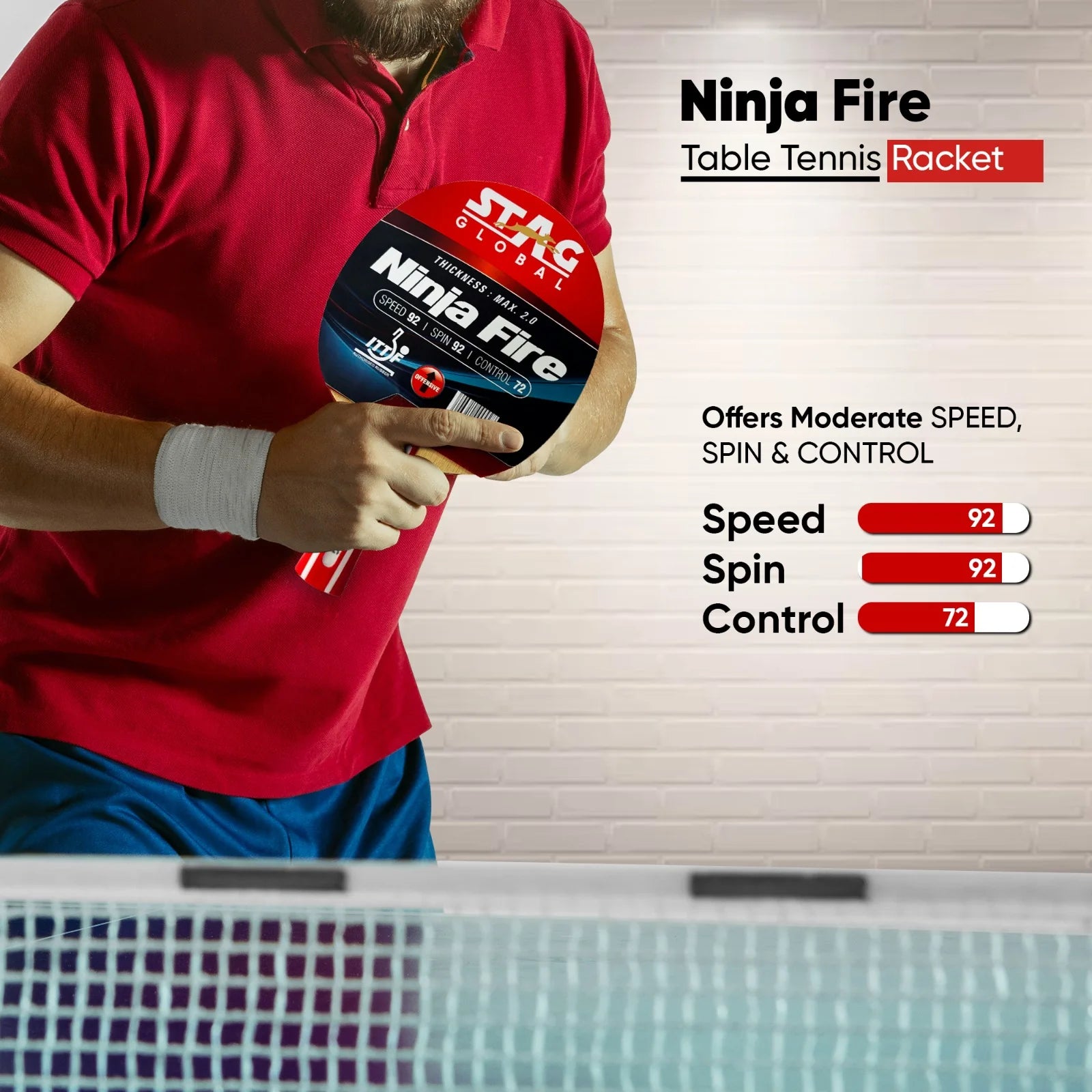 STAG Ninja Fire Table Tennis Racket Secondary image
