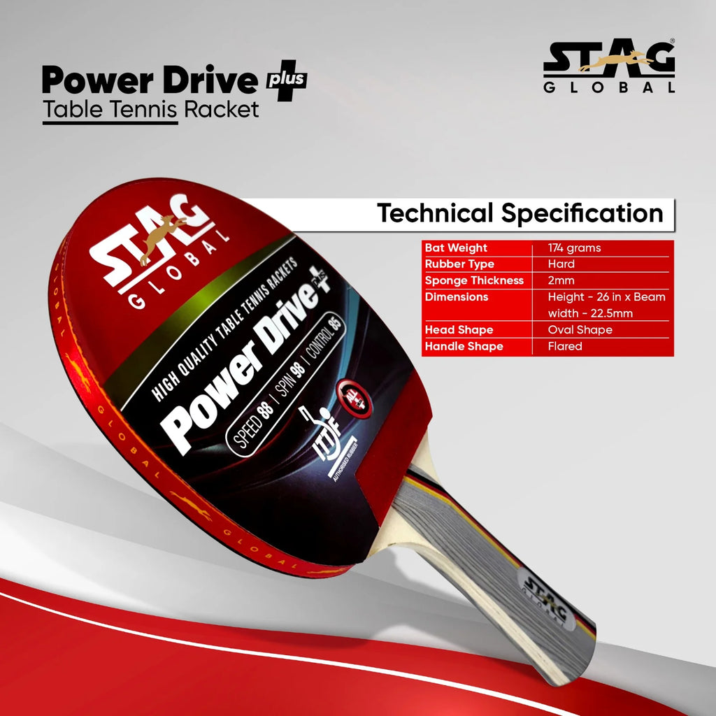 STAG Power Drive+ Table Tennis Racket