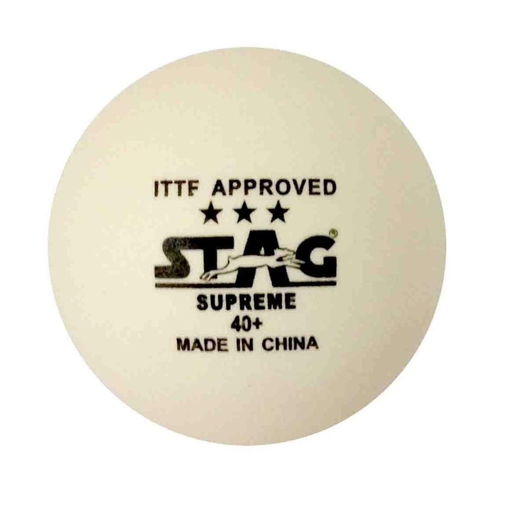 STAG 3 Star Supreme Table Tennis Plastic Ball (Pack of 3 White)